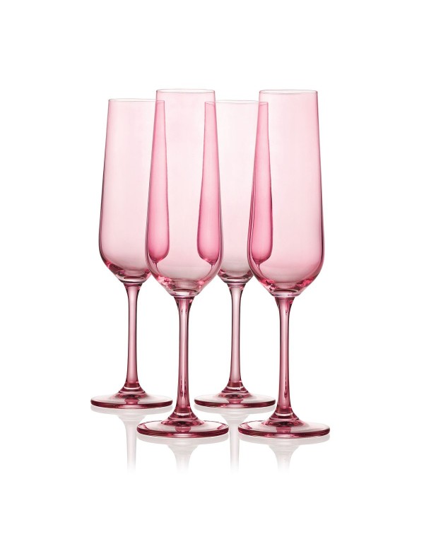 Sheer Champagne Flutes, Set of 4