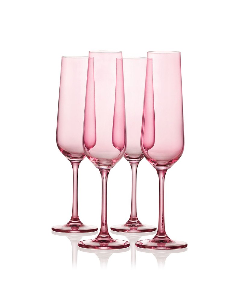 Sheer Champagne Flutes, Set of 4