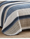 Blue Cotton Reversible 2 Piece Quilt Set, Twin