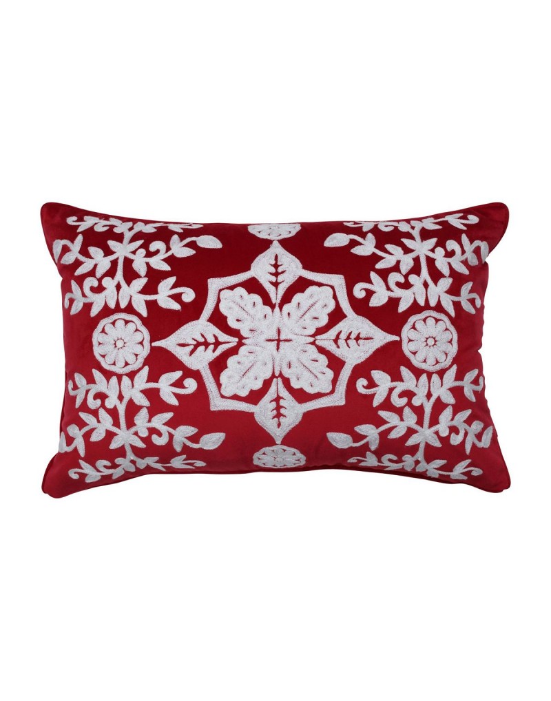 Snowflakes And Berries Lumbar Pillow