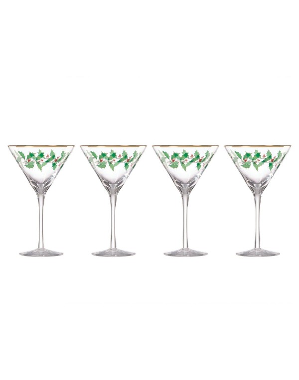 Holiday Decal Glass, Set of 4