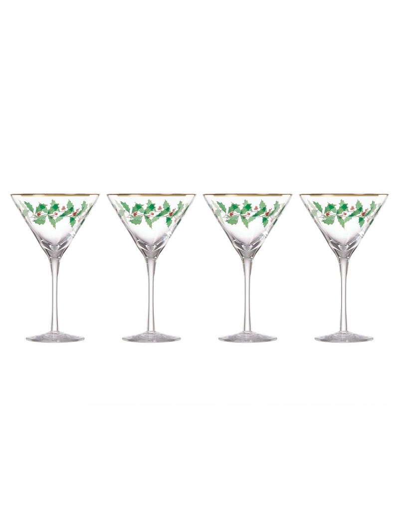 Holiday Decal Glass, Set of 4