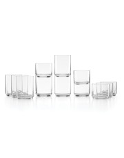 Classics Stackable Tall and Short Glasses Set, 12 Piece