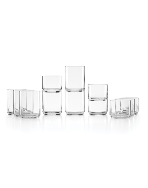 Classics Stackable Tall and Short Glasses Set, 12 Piece