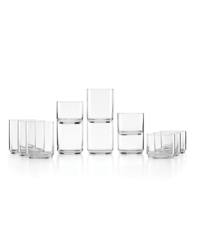 Classics Stackable Tall and Short Glasses Set, 12 Piece