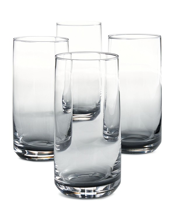 Ombre Grey Highball Glasses, Set of 4