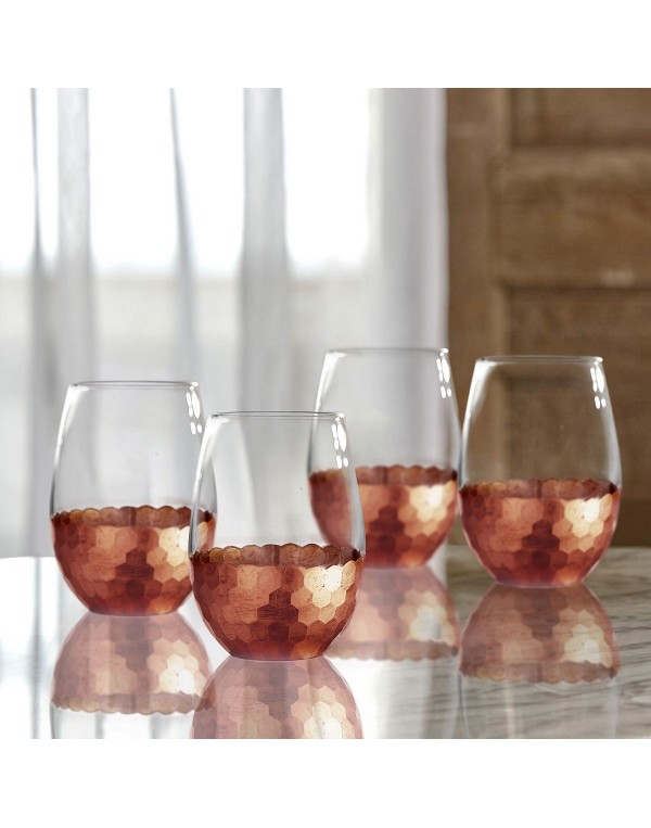 Copper Stemless Glasses, Set of 4