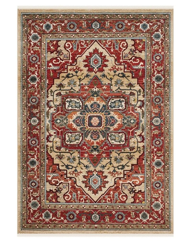 Red and Beige 9' X 12' Area Rug