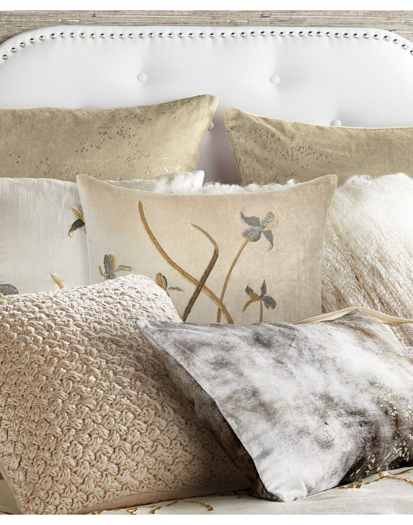 Embroidered Velvet Decorative Pillow 18 X 18