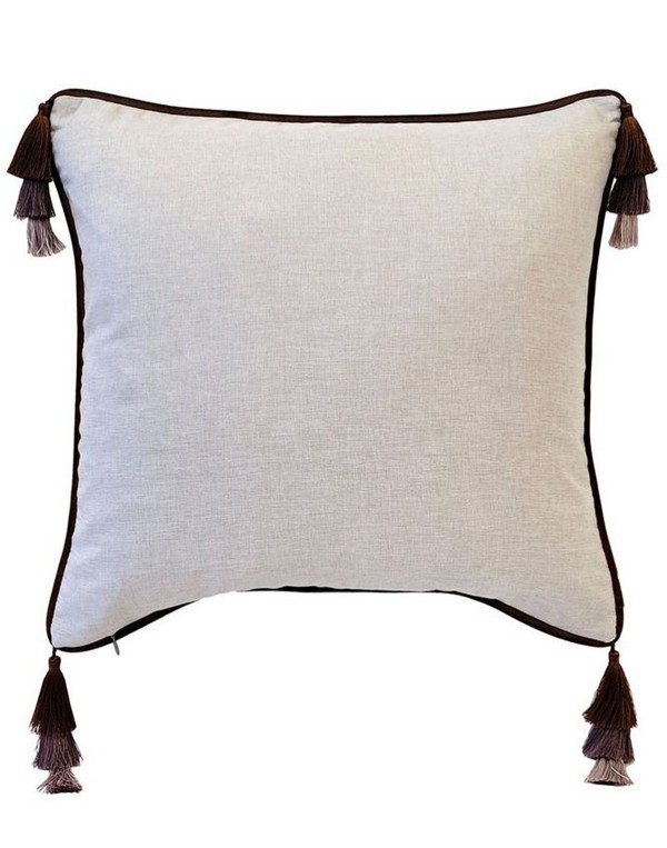 Velvet Reversible Tassel Decorative Pillow, 18.5