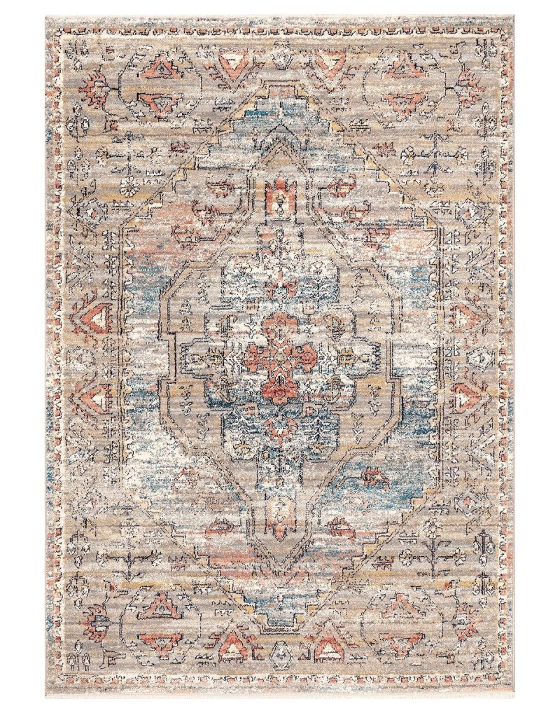 Delicate Vintage-Inspired Beige 8' x 10' Area Rug