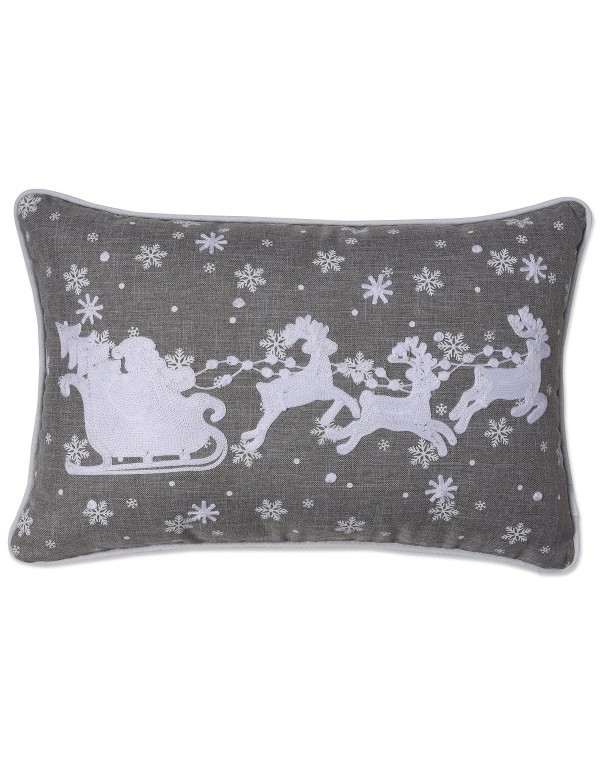 Santa Sleigh and Reindeers Decorative Pillow, 12