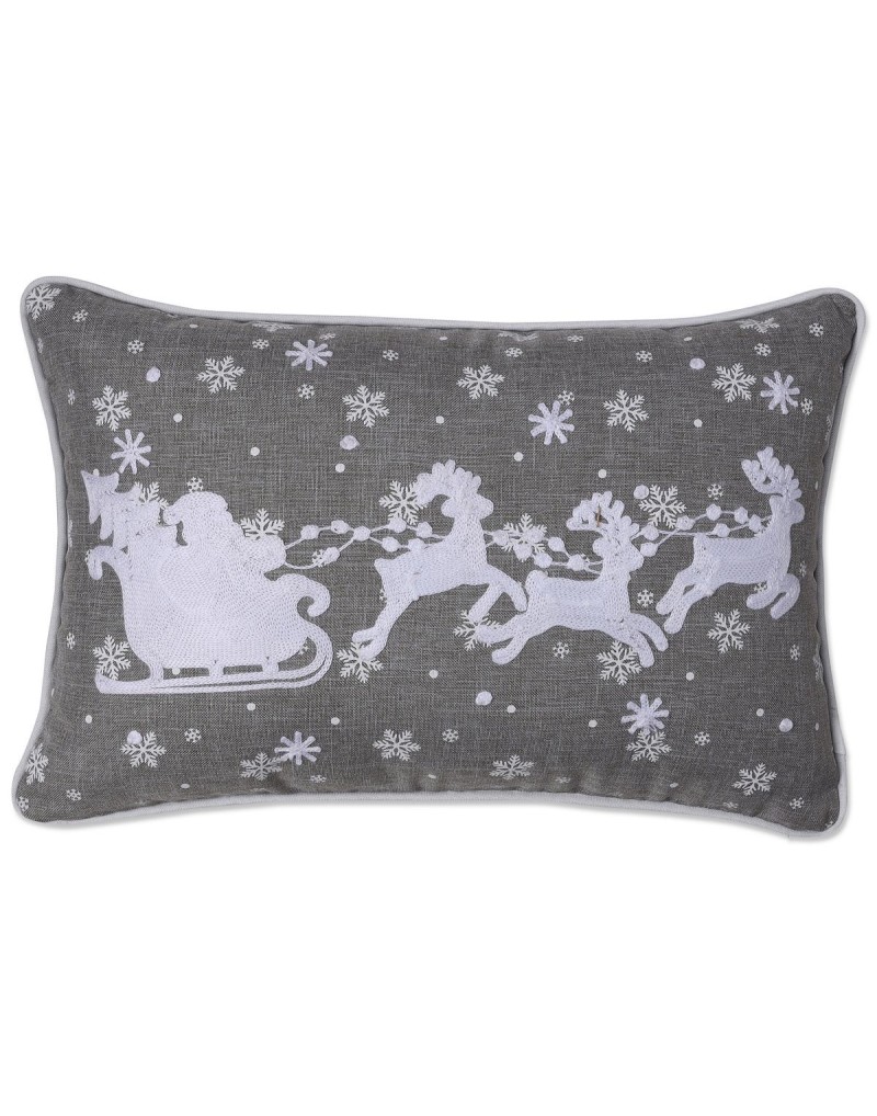 Santa Sleigh and Reindeers Decorative Pillow, 12