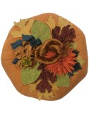 Velvet Pumpkin with Embroidered Leaves Harvest Decorative Pillow, 7