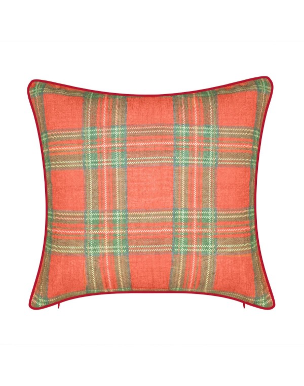 Holiday Christmas Plaid Reindeer Girlfriend Decorative Pillow, 18