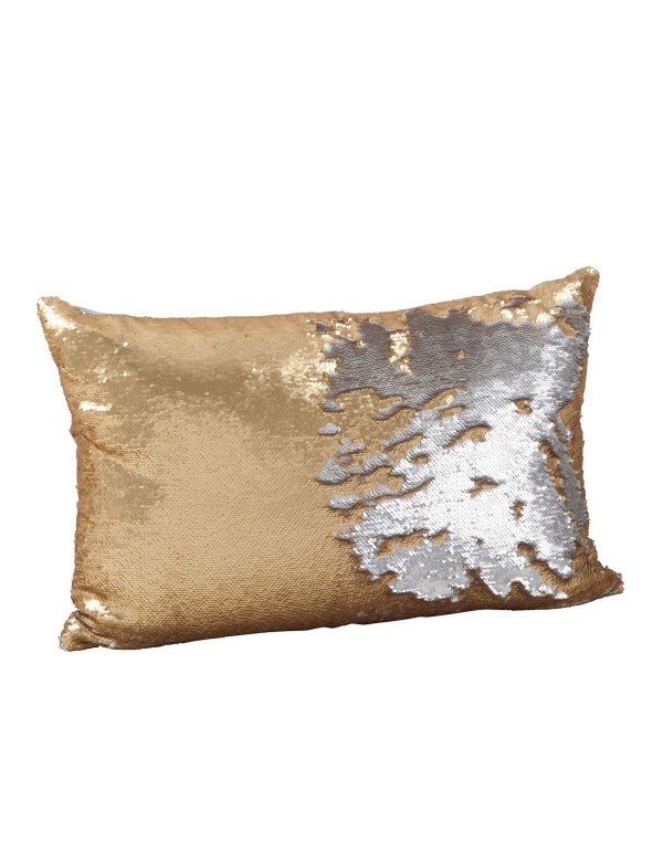 Reversible Sequin Mermaid Poly Filled Decorative Pillow, 16