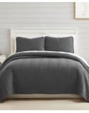Solid Color Chevron 2 Piece Quilt Set, Twin