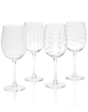 Glassware, Set of 4 White Wine Glasses