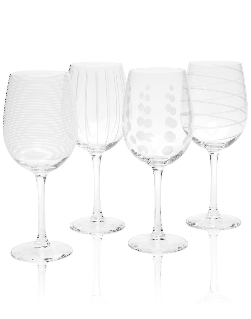 Glassware, Set of 4 White Wine Glasses