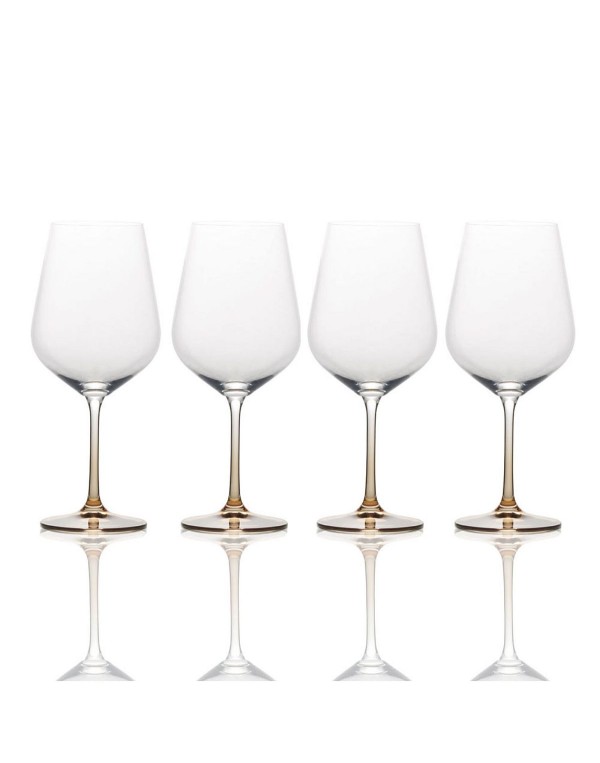 Ombre Amber Red Wine Glasses, Set of 4