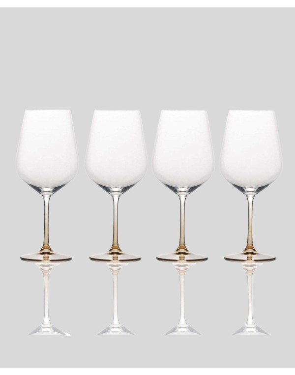 Ombre Amber Red Wine Glasses, Set of 4