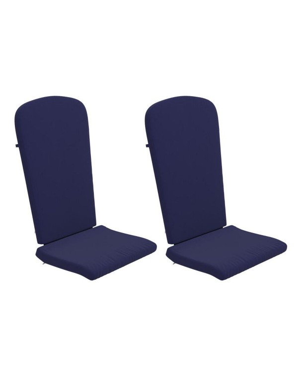 Set Of 2 Indoor/Outdoor High Back Chair Cushions With Elastic Strap And Water Resistant Covers