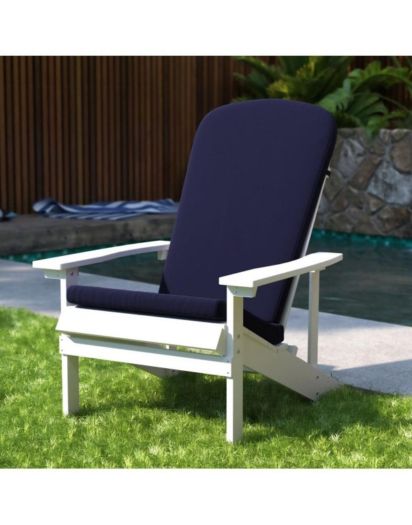 Set Of 2 Indoor/Outdoor High Back Chair Cushions With Elastic Strap And Water Resistant Covers