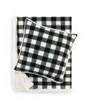 Cabin Plaid Cotton Yarn Dyed Throw Pillow and Blanket Set