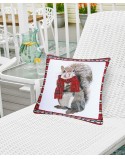 Plaid Squirrel Pillow, 18