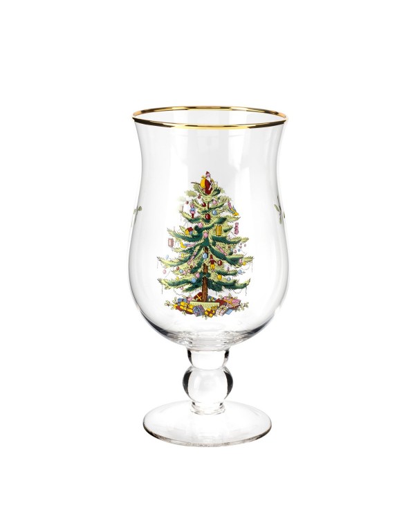 Christmas Tree Tulip Glasses, Set of 4, Service for 4