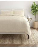 Premium Ultra Soft Herring Pattern Quilted Coverlet Set, Twin