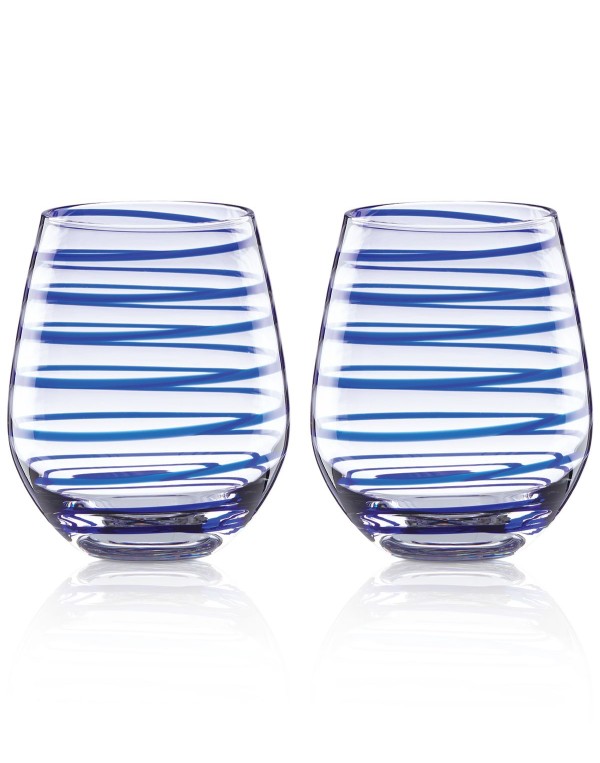 Street Collection 2-Pc. Stemless Wine Glasses Set