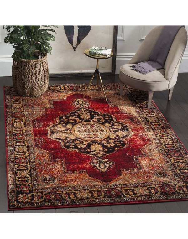 Vintage Red and Multi 8' x 10' Area Rug